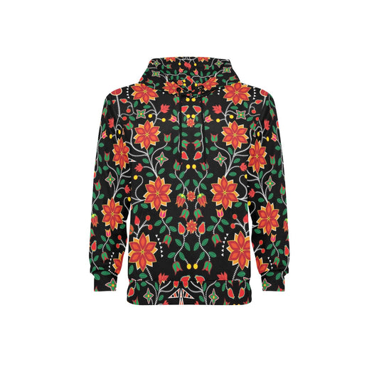 Floral Beadwork Six Bands Fleece Hoodie