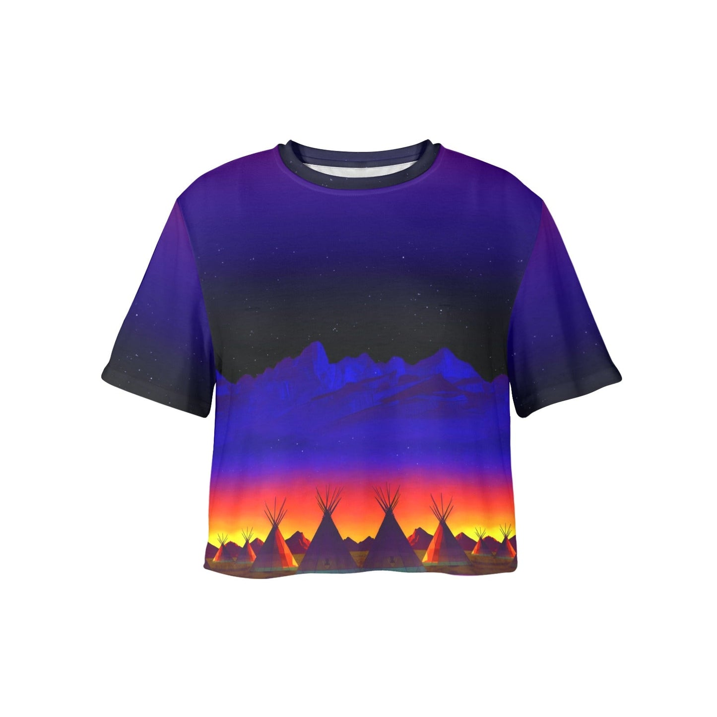 Teepees Northern Lights Crop Top