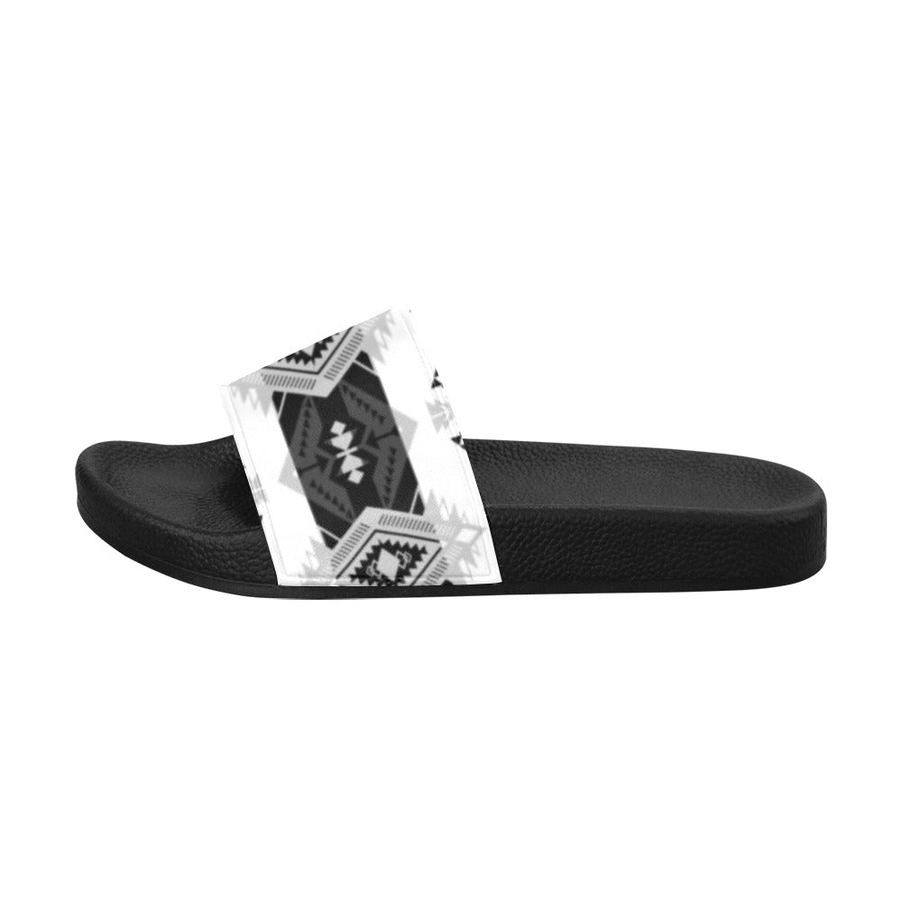 Sovereign Nation Black and White Men's Slide Sandals