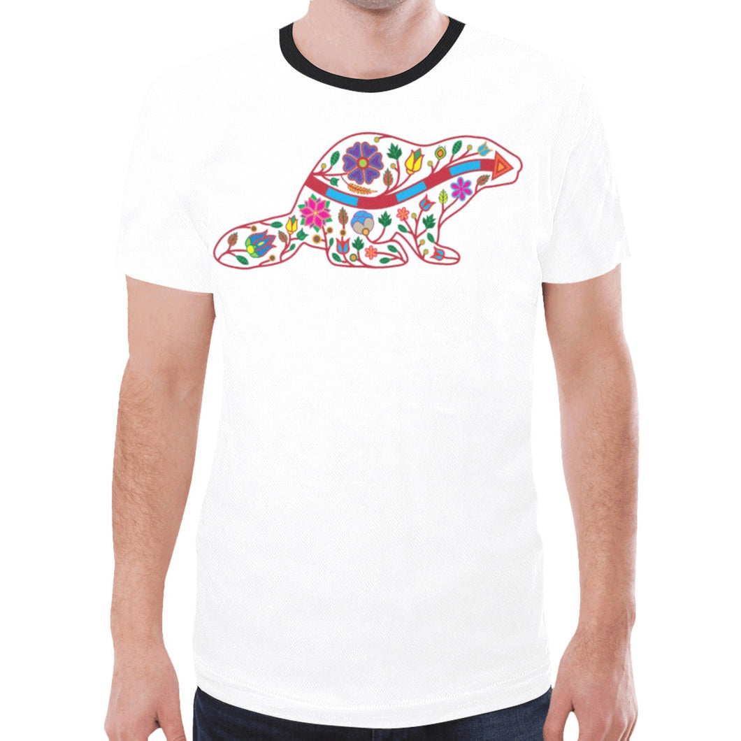 Floral Beaver Spirit Guide (White) New T-shirt for Men