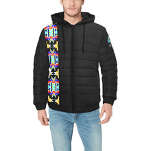 Load image into Gallery viewer, Black Blanket Strip II Men&#39;s Padded Hooded Jacket
