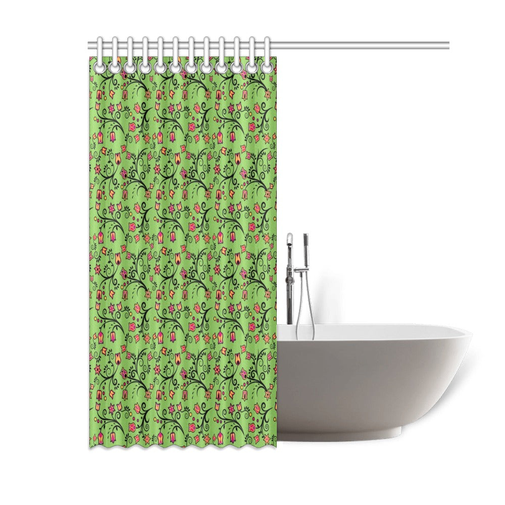 LightGreen Yellow Star Shower Curtain 60"x72"