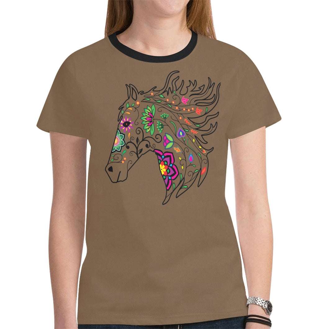 Horse Spirit Guide (Dark Brown) New T-shirt for Women