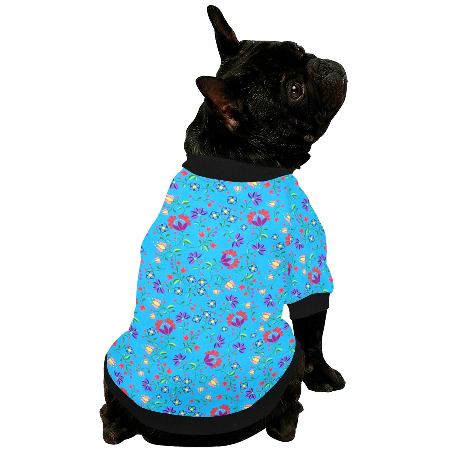 Fleur Indigine Ciel Pet Dog Round Neck Shirt
