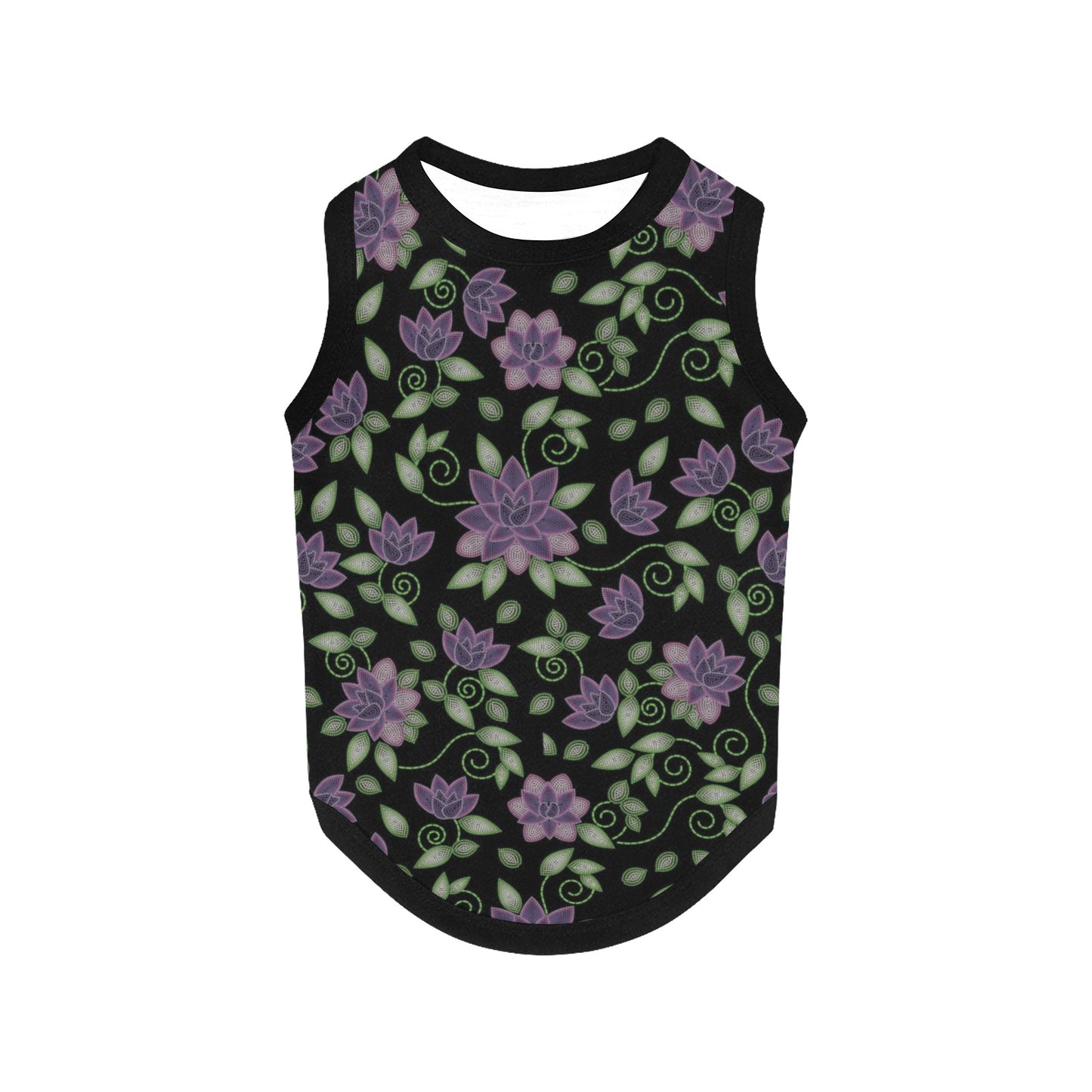 Purple Beaded Rose Pet Tank Top