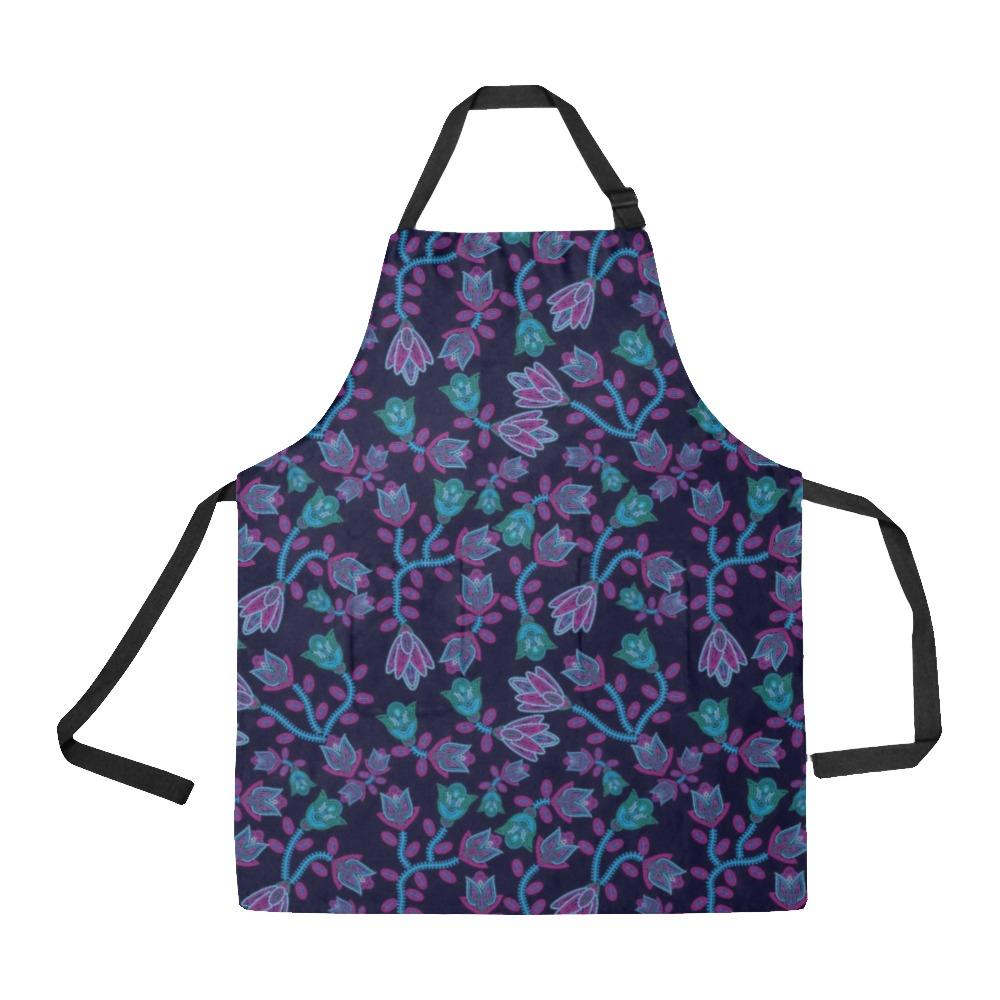 Beaded Blue Nouveau All Over Print Apron All Over Print Apron e-joyer 