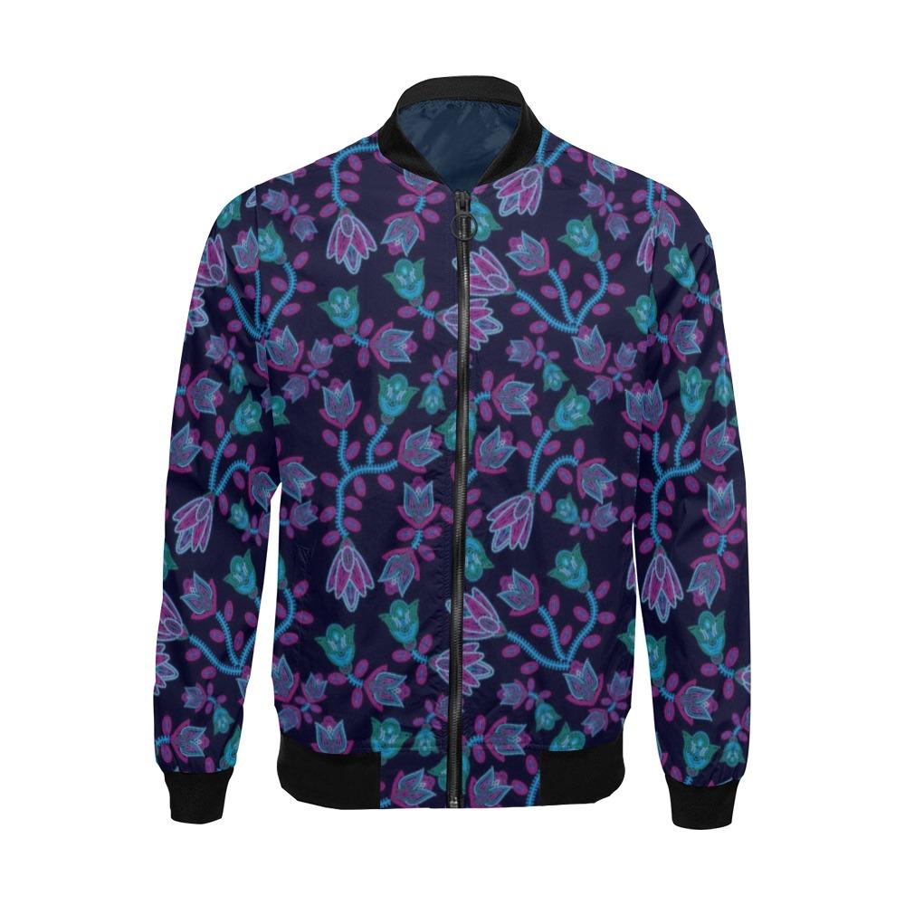 Beaded Blue Nouveau All Over Print Bomber Jacket for Men (Model H19) Jacket e-joyer 