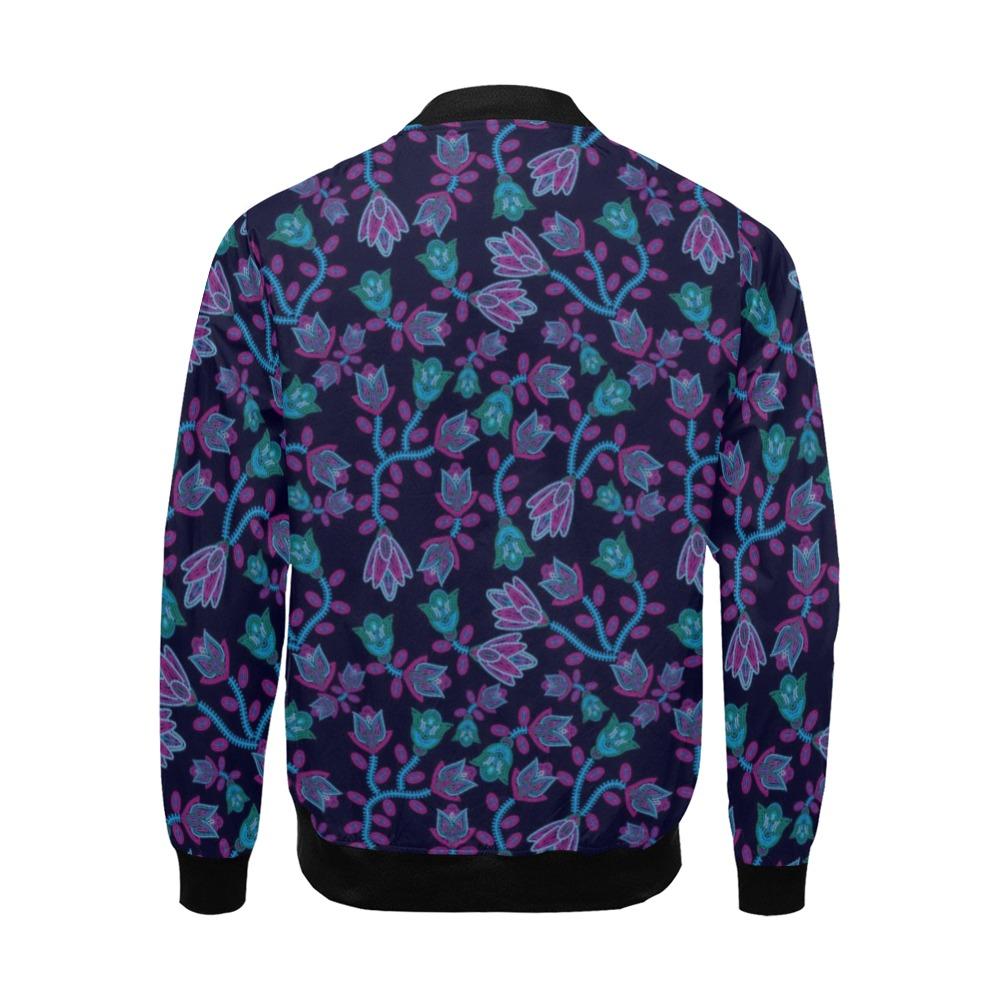 Beaded Blue Nouveau All Over Print Bomber Jacket for Men (Model H19) Jacket e-joyer 