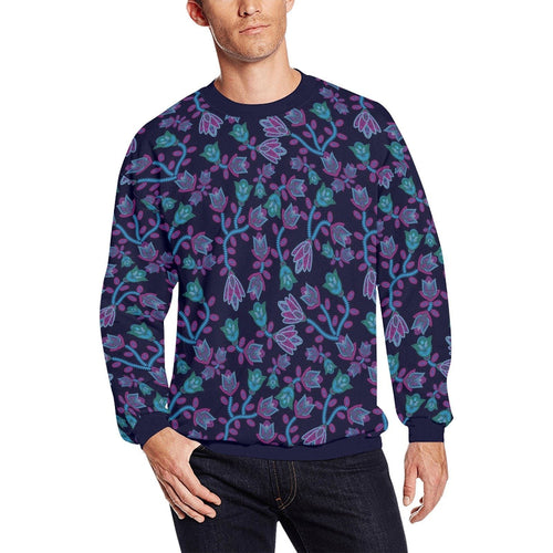 Beaded Blue Nouveau All Over Print Crewneck Sweatshirt for Men (Model H18) shirt e-joyer 