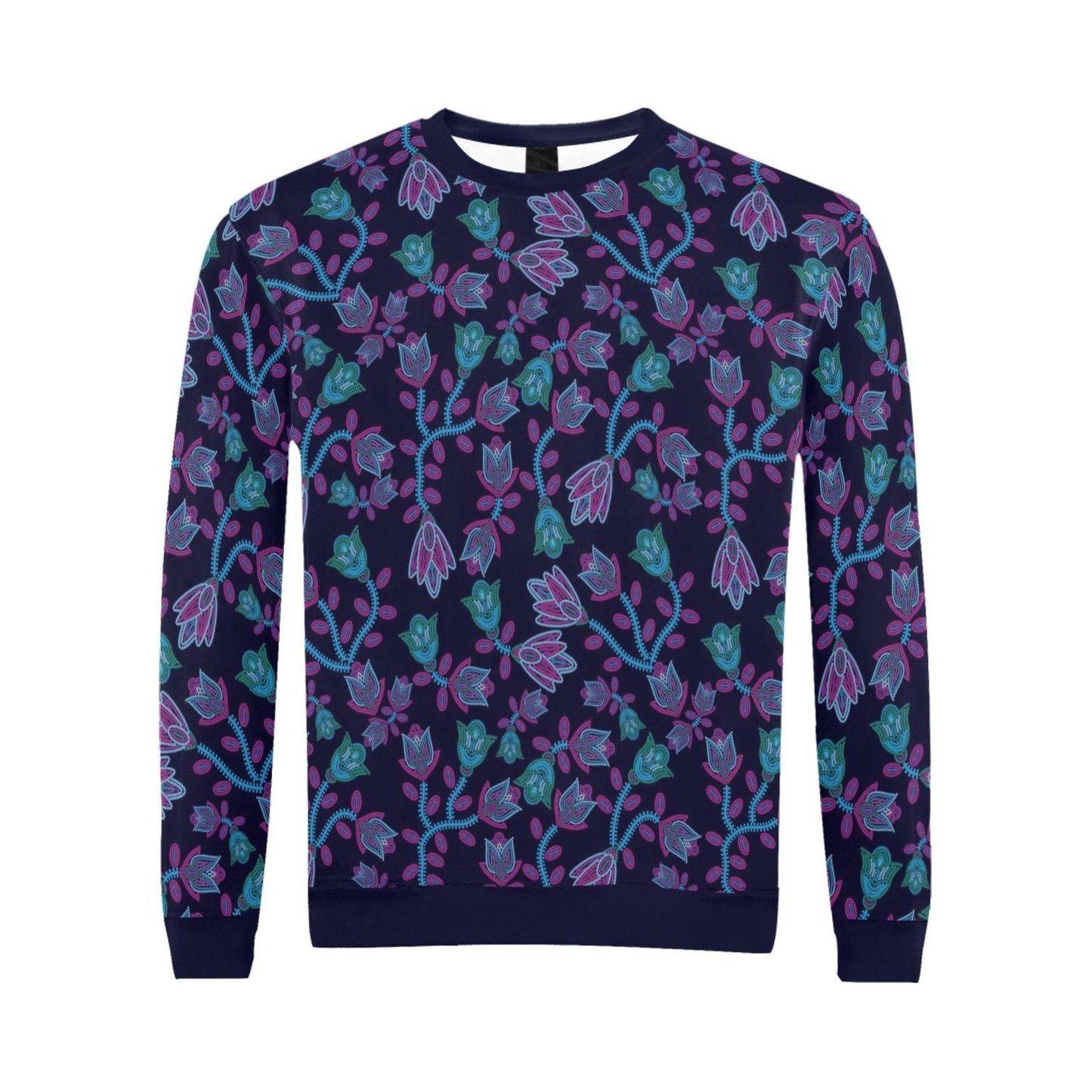 Beaded Blue Nouveau All Over Print Crewneck Sweatshirt for Men (Model H18) shirt e-joyer 