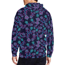 Load image into Gallery viewer, Beaded Blue Nouveau All Over Print Full Zip Hoodie for Men (Model H14) All Over Print Full Zip Hoodie for Men (H14) e-joyer 
