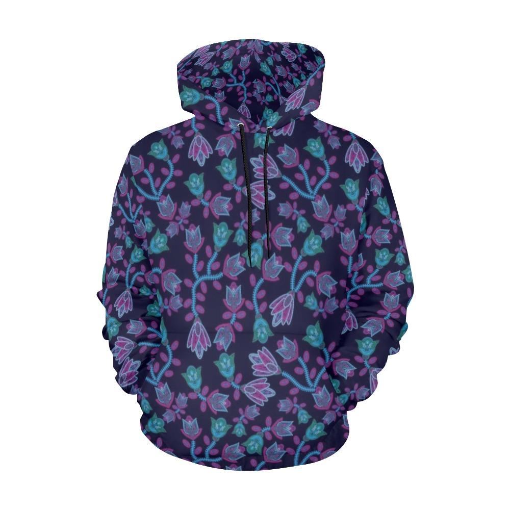Beaded Blue Nouveau All Over Print Hoodie for Men (USA Size) (Model H13) All Over Print Hoodie for Men (H13) e-joyer 