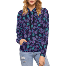 Load image into Gallery viewer, Beaded Blue Nouveau All Over Print Hoodie for Women (USA Size) (Model H13) All Over Print Hoodie for Women (H13) e-joyer 
