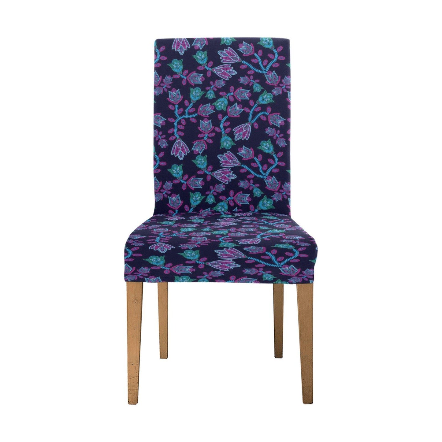 Beaded Blue Nouveau Chair Cover (Pack of 6) Chair Cover (Pack of 6) e-joyer 