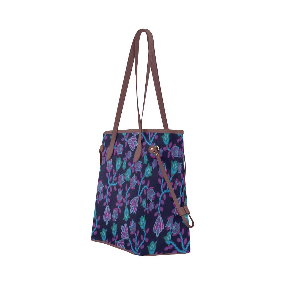 Beaded Blue Nouveau Clover Canvas Tote Bag (Model 1661) Clover Canvas Tote Bag (1661) e-joyer 