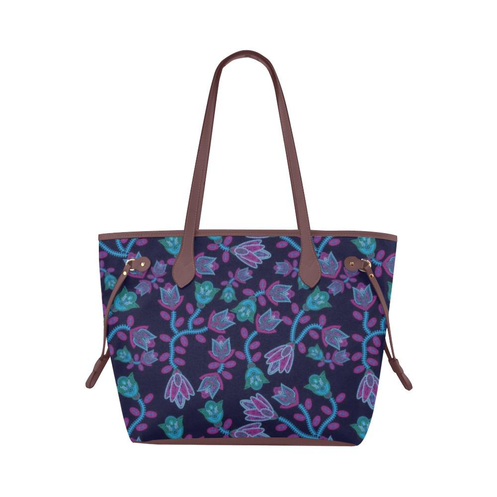 Beaded Blue Nouveau Clover Canvas Tote Bag (Model 1661) Clover Canvas Tote Bag (1661) e-joyer 