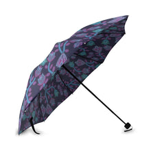 Load image into Gallery viewer, Beaded Blue Nouveau Foldable Umbrella (Model U01) Foldable Umbrella e-joyer 
