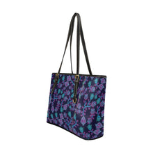 Load image into Gallery viewer, Beaded Blue Nouveau Leather Tote Bag/Large (Model 1640) Leather Tote Bag (1640) e-joyer 
