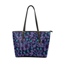 Load image into Gallery viewer, Beaded Blue Nouveau Leather Tote Bag/Large (Model 1640) Leather Tote Bag (1640) e-joyer 
