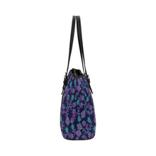 Load image into Gallery viewer, Beaded Blue Nouveau Leather Tote Bag/Large (Model 1640) Leather Tote Bag (1640) e-joyer 
