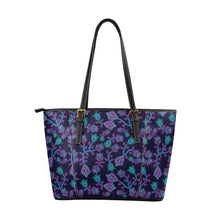 Load image into Gallery viewer, Beaded Blue Nouveau Leather Tote Bag/Large (Model 1640) Leather Tote Bag (1640) e-joyer 
