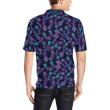 Load image into Gallery viewer, Beaded Blue Nouveau Men&#39;s All Over Print Polo Shirt (Model T55) Men&#39;s Polo Shirt (Model T55) e-joyer 
