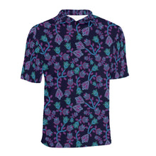 Load image into Gallery viewer, Beaded Blue Nouveau Men&#39;s All Over Print Polo Shirt (Model T55) Men&#39;s Polo Shirt (Model T55) e-joyer 
