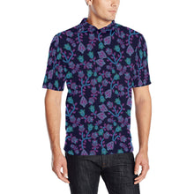 Load image into Gallery viewer, Beaded Blue Nouveau Men&#39;s All Over Print Polo Shirt (Model T55) Men&#39;s Polo Shirt (Model T55) e-joyer 
