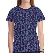 Load image into Gallery viewer, Beaded Blue Nouveau New All Over Print T-shirt for Women (Model T45) tshirt e-joyer 
