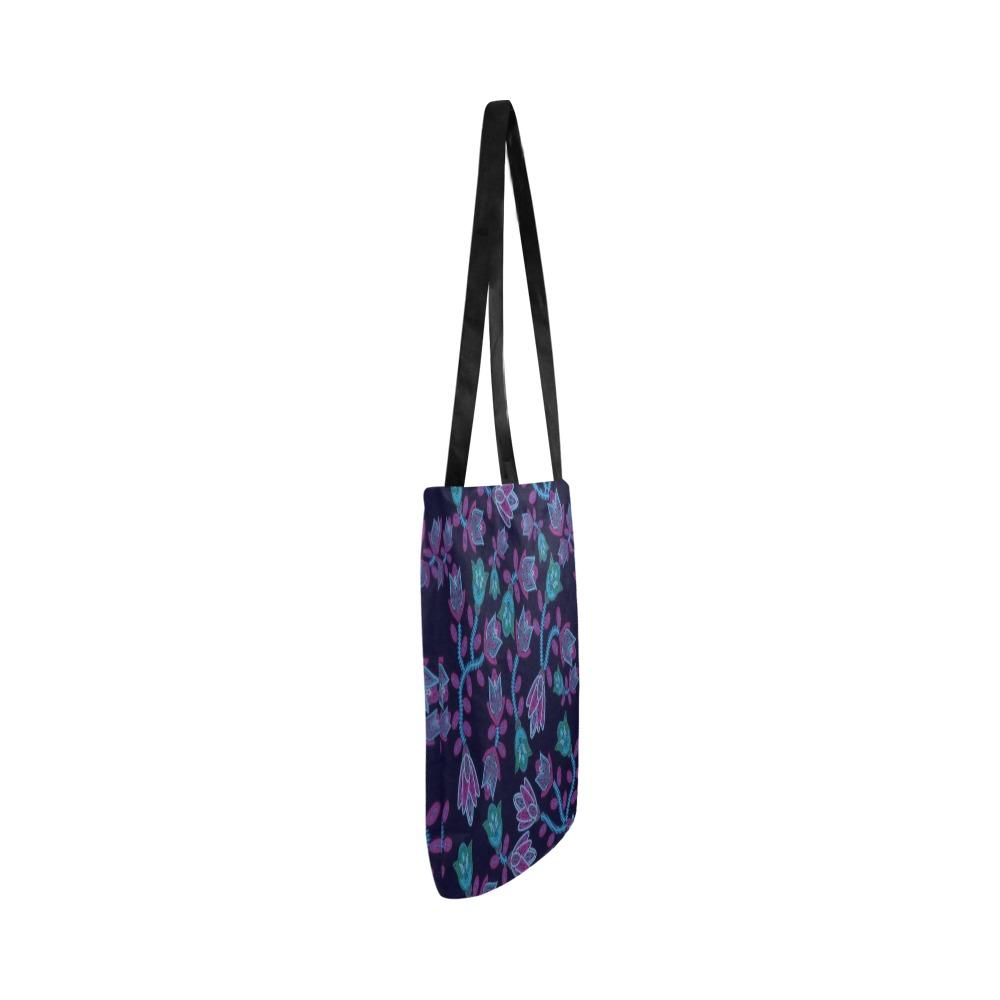 Beaded Blue Nouveau Reusable Shopping Bag Model 1660 (Two sides) Shopping Tote Bag (1660) e-joyer 