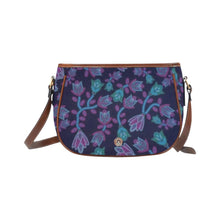 Load image into Gallery viewer, Beaded Blue Nouveau Saddle Bag/Small (Model 1649) Full Customization Saddle Bag/Small (Full Customization) e-joyer 
