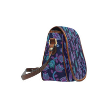 Load image into Gallery viewer, Beaded Blue Nouveau Saddle Bag/Small (Model 1649) Full Customization Saddle Bag/Small (Full Customization) e-joyer 
