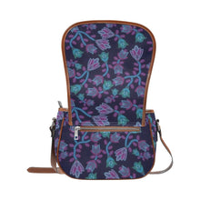 Load image into Gallery viewer, Beaded Blue Nouveau Saddle Bag/Small (Model 1649) Full Customization Saddle Bag/Small (Full Customization) e-joyer 
