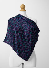 Load image into Gallery viewer, Beaded Blue Nouveau Satin Shawl Scarf 49 Dzine 
