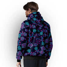 Load image into Gallery viewer, Beaded Blue Nouveau Sherpa Hoodie hoodie Herman 
