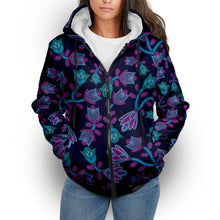 Load image into Gallery viewer, Beaded Blue Nouveau Sherpa Hoodie hoodie Herman 
