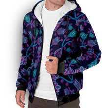 Load image into Gallery viewer, Beaded Blue Nouveau Sherpa Hoodie hoodie Herman 
