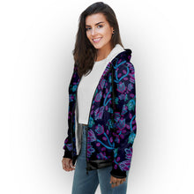 Load image into Gallery viewer, Beaded Blue Nouveau Sherpa Hoodie hoodie Herman 
