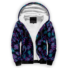 Load image into Gallery viewer, Beaded Blue Nouveau Sherpa Hoodie hoodie Herman 
