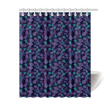 Load image into Gallery viewer, Beaded Blue Nouveau Shower Curtain 60&quot;x72&quot; Shower Curtain 60&quot;x72&quot; e-joyer 
