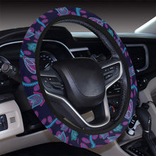 Load image into Gallery viewer, Beaded Blue Nouveau Steering Wheel Cover with Elastic Edge Steering Wheel Cover with Elastic Edge e-joyer 
