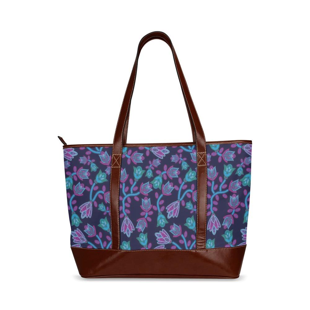 Beaded Blue Nouveau Tote Handbag (Model 1642) Tote Handbags (1642) e-joyer 