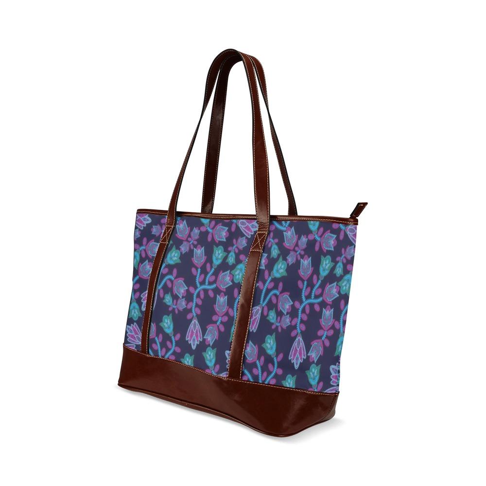 Beaded Blue Nouveau Tote Handbag (Model 1642) Tote Handbags (1642) e-joyer 