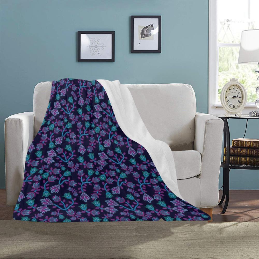 Beaded Blue Nouveau Ultra-Soft Micro Fleece Blanket 40"x50" Ultra-Soft Blanket 40''x50'' e-joyer 