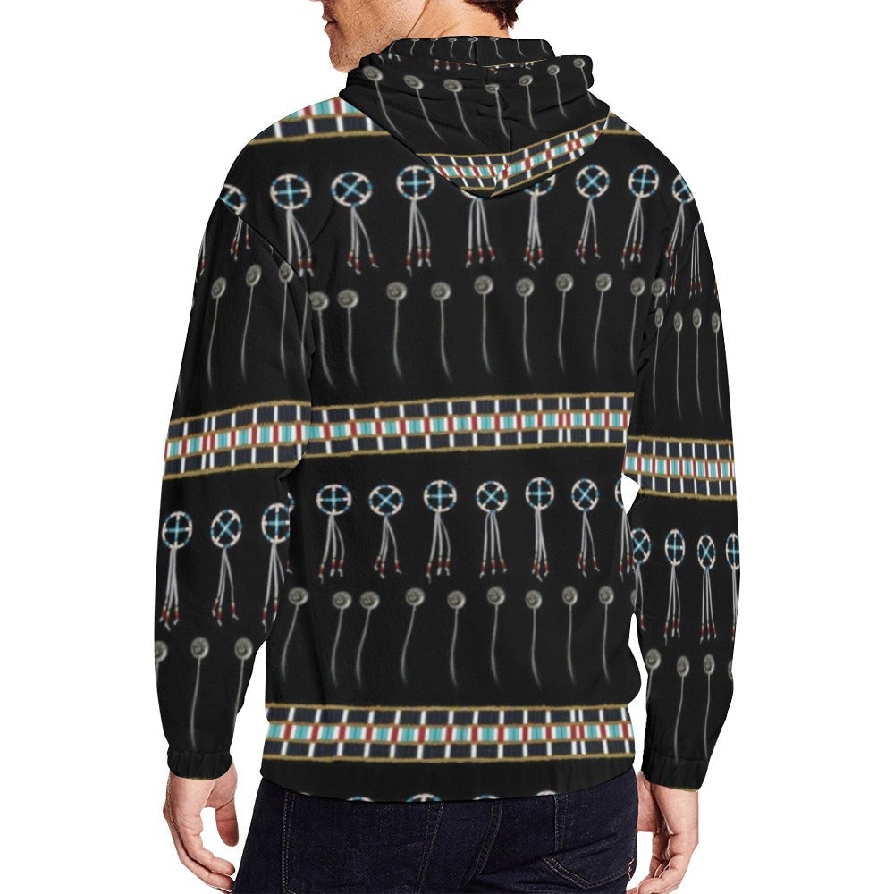 Beaded Bracelet All Over Print Full Zip Hoodie for Men (Model H14) hoodie e-joyer 