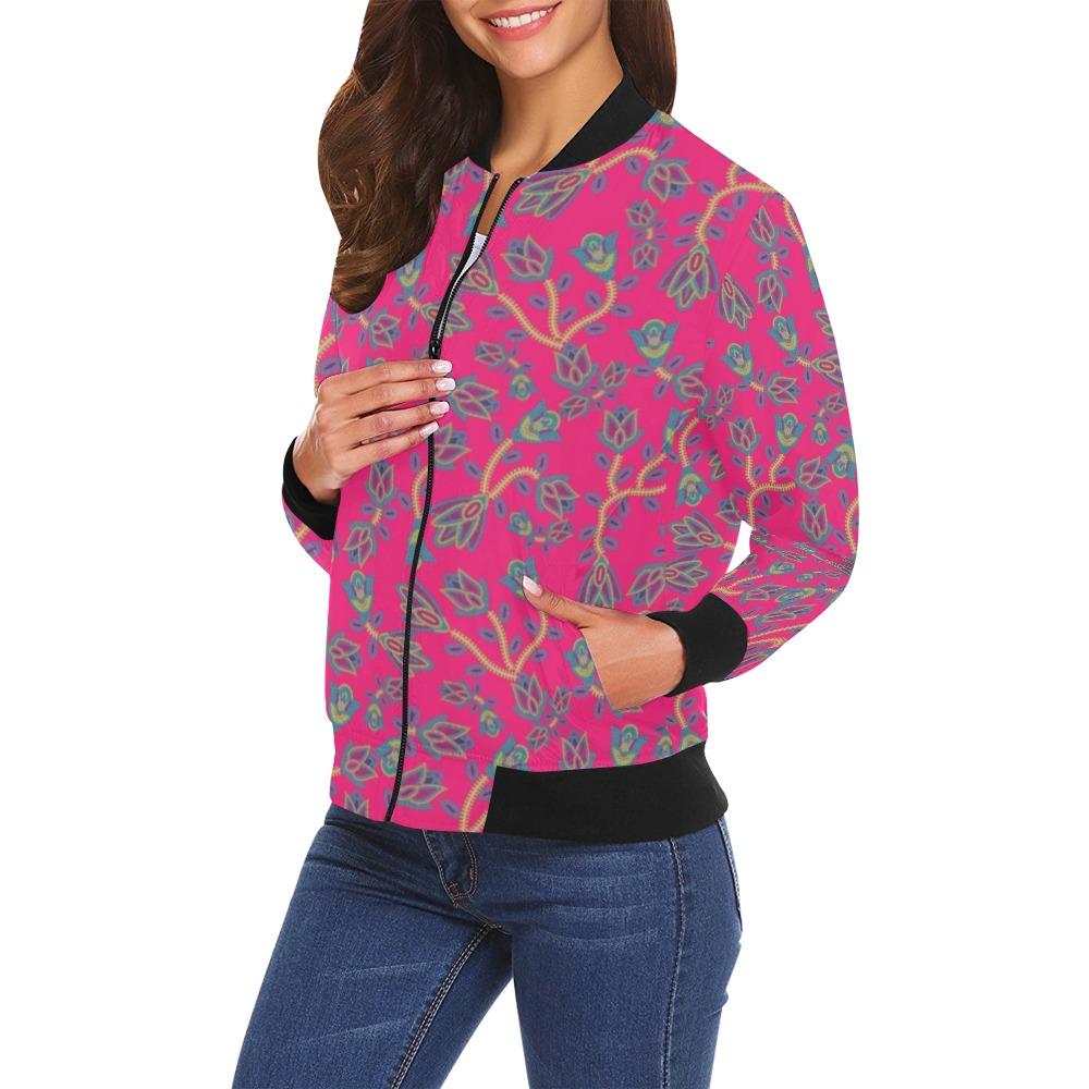 Beaded Lemonade All Over Print Bomber Jacket for Women (Model H19) Jacket e-joyer 