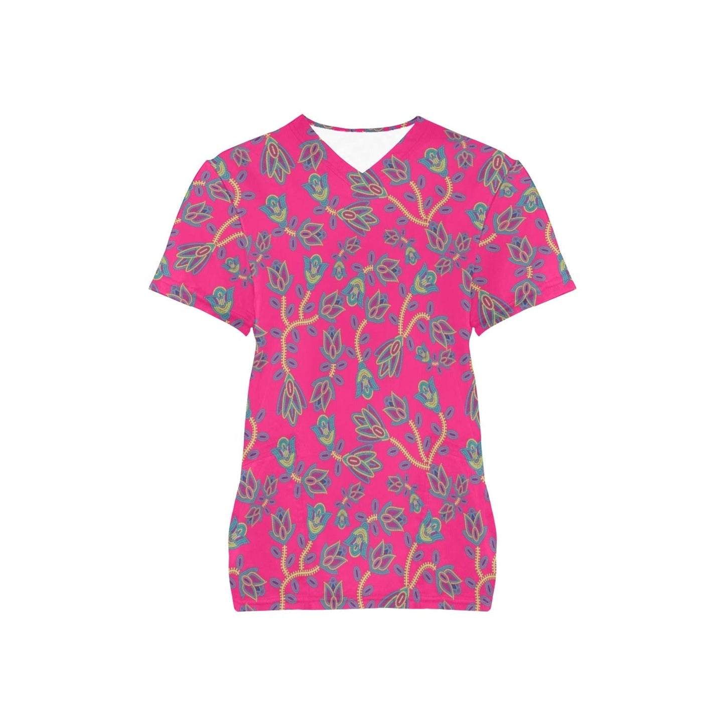 Beaded Lemonade All Over Print Scrub Top Scrub Top e-joyer 