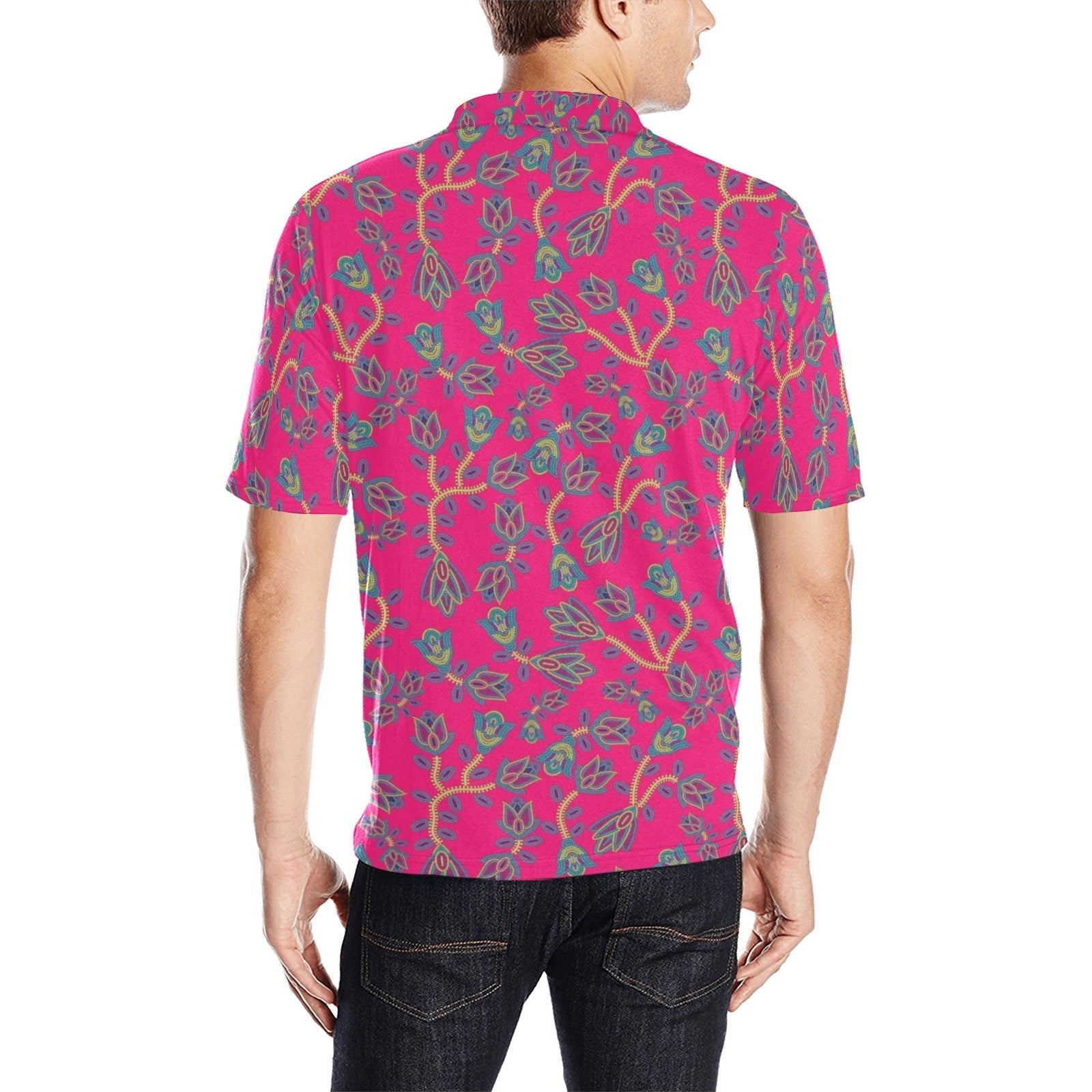 Beaded Lemonade Men's All Over Print Polo Shirt (Model T55) Men's Polo Shirt (Model T55) e-joyer 