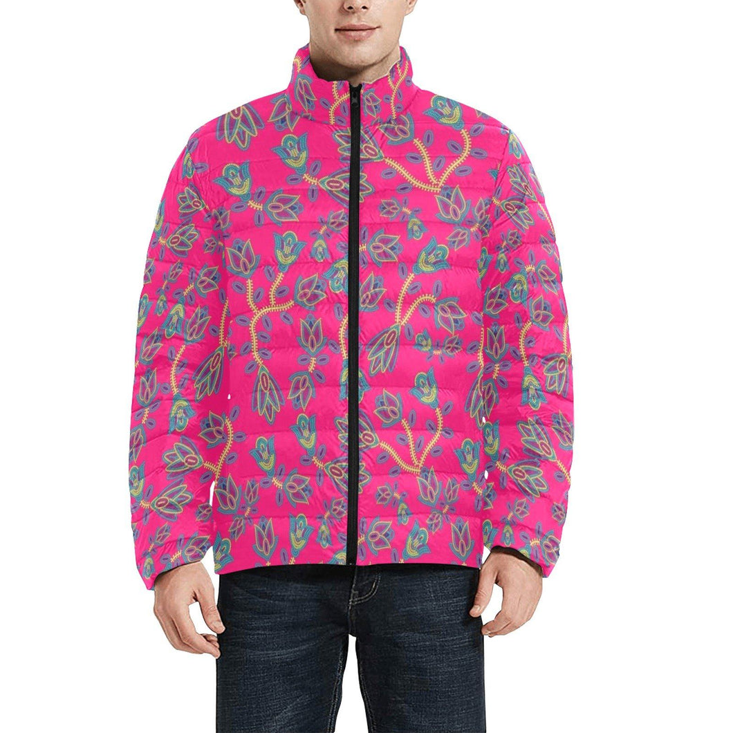 Beaded Lemonade Men's Stand Collar Padded Jacket (Model H41) Men's Stand Collar Padded Jacket (H41) e-joyer 