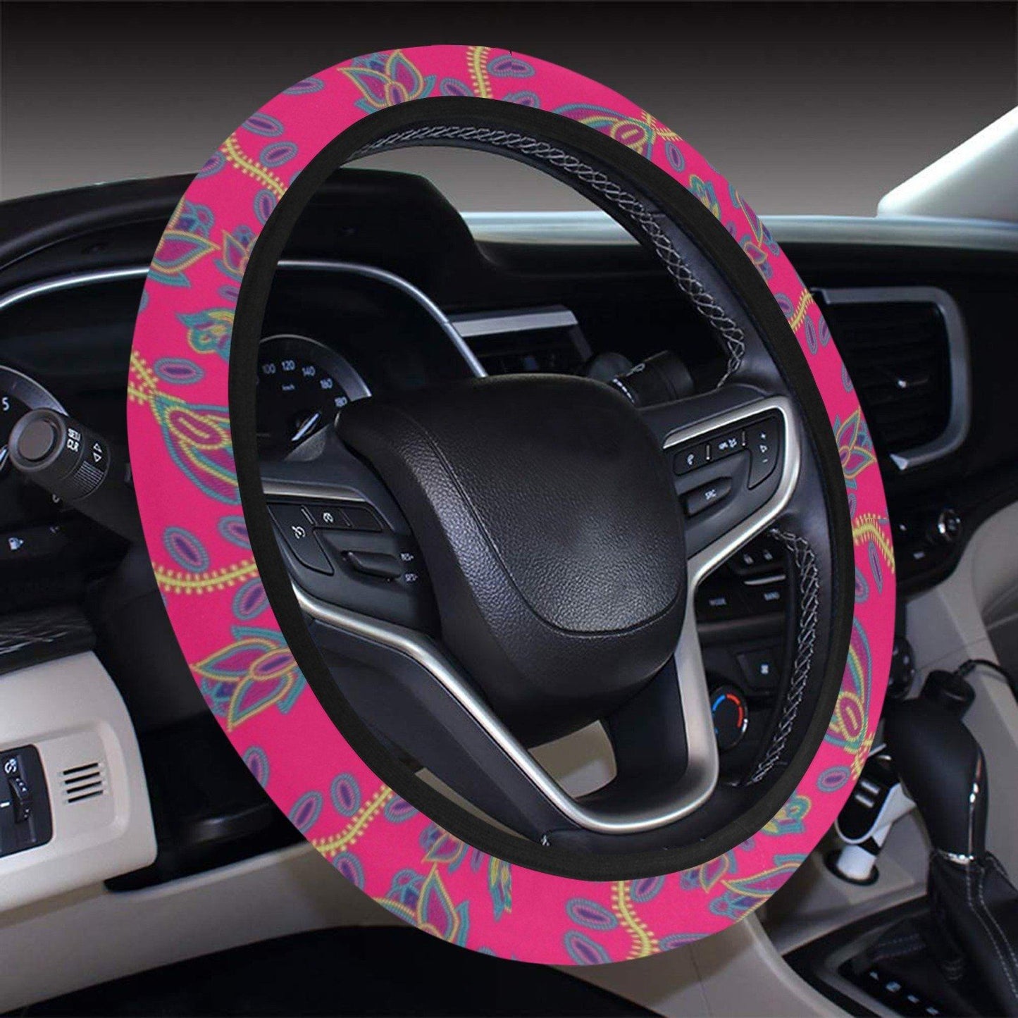 Beaded Lemonade Steering Wheel Cover with Elastic Edge Steering Wheel Cover with Elastic Edge e-joyer 